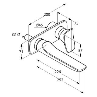 Встраиваемый смеситель для раковины Kludi Ambienta хром 532450575